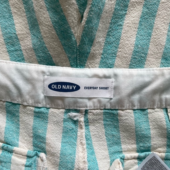 Old Navy Teal & White Striped Shorts Size 10 NWOT - Picture 3 of 9